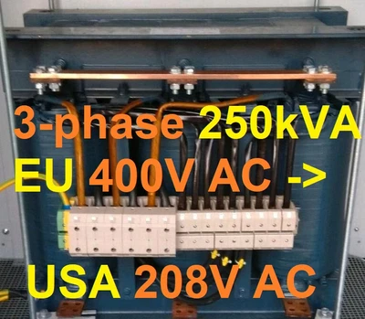 dry transformer 100%ED 3 phase 400V EU - 208V USA 250KVA DYN5 - Bild 1 von 4