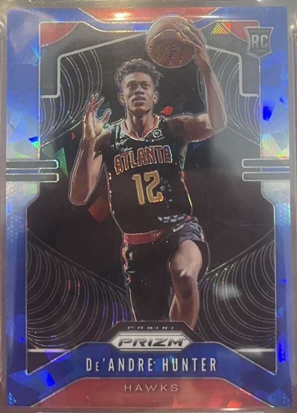 2019-20 Panini Prizm De’Andre Hunter RC Blue Ice Refractor # /99 Cavs Rookie