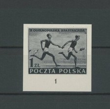 POLAND BLACK PRINT 1958 RAR !! SPORTS SPARTAKIAD RUNNING RUNNERS /m1919