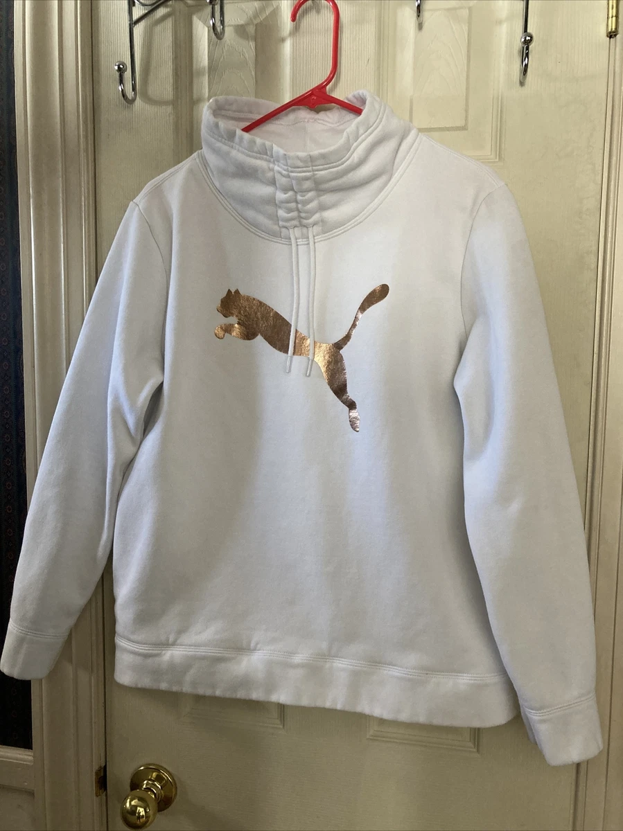 White and gold puma sweatshirt Clearance