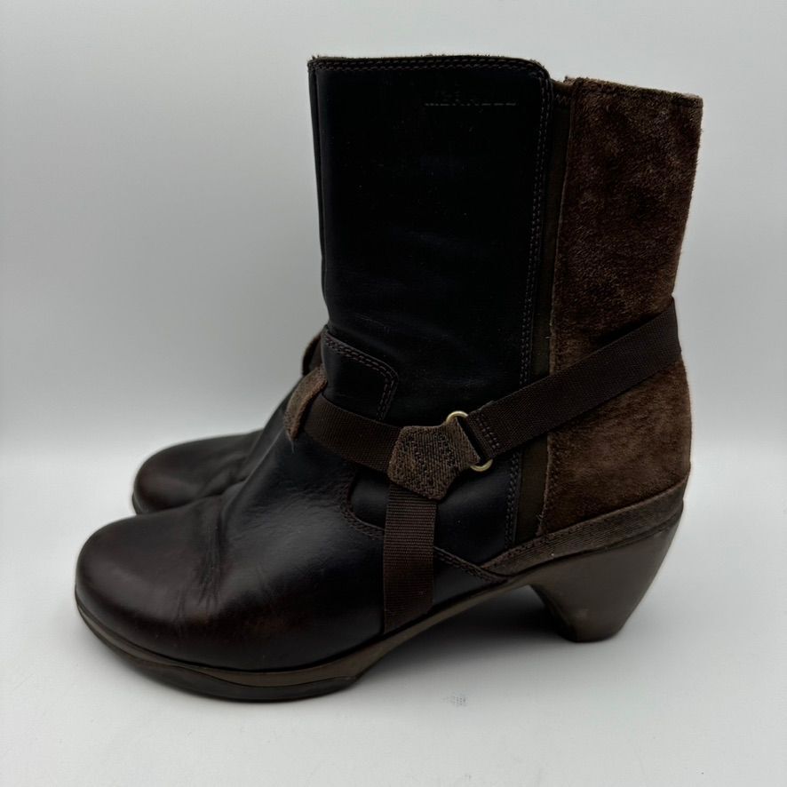 Stivaletti Merrell Espresso Marrone Pelle Imbracatura Comfort Tacco Taglia 9