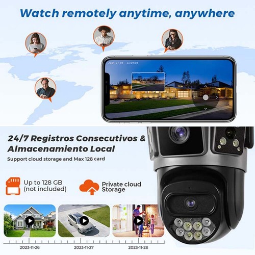 Three Lens IP Camera Wireless WIFI Outdoor CCTV HD PTZ Smart Home Security Cam - Picture 4 of 13