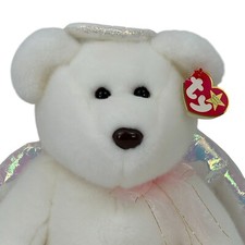 Ty Beanie Original Buddy Halo Angel Bear Plush Stuffed Animal 1999 White 14"