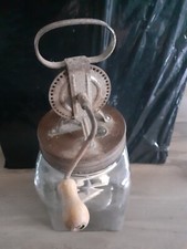 Ancienne baratte à beurre pot en verre 3 litres objet de campagne début 20ème