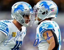 Jared Goff Amon-Ra St Brown Auto 8x10 Signed Detroit Lions Reprint Photo