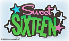 CRAFTECAFE 16 BIRTHDAY KID TITLE paper piecing premade Scrapbook diecut WOLFFEY5