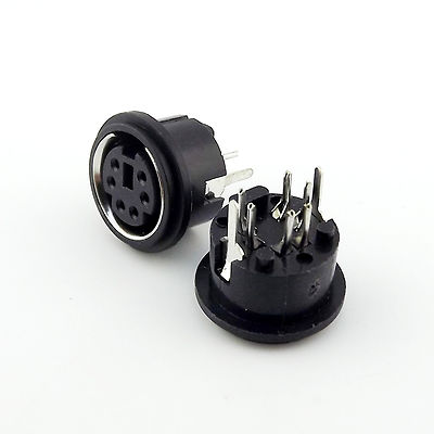 10pcs Mini 6 Pin DIN Jack Circular PCB Mount Female Connector