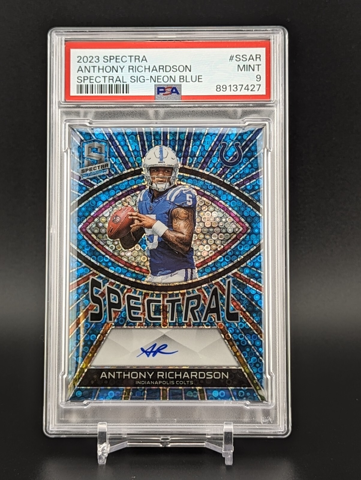 Anthony Richardson Panini Spectra Spectral Signatures #SSAR Neon Blue