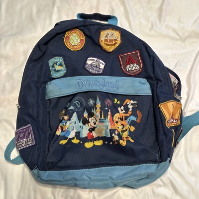 Disney Parks Passport Patches Star Tours Mickey Mouse Canvas Backpack Blue