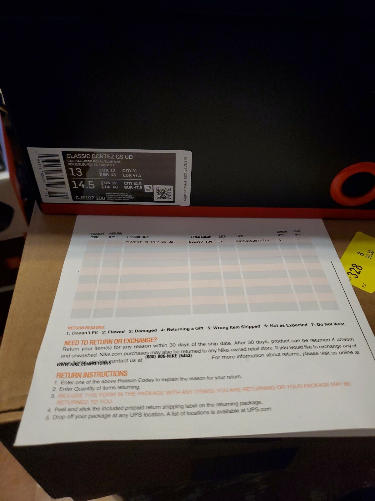 nike return reason codes