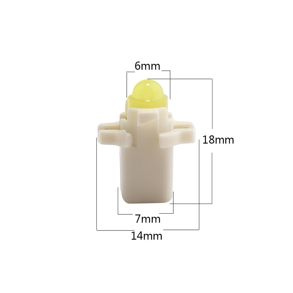 100Pcs T5 COB B8.3D 1-SMD LED Instrument Panel Lights Wedge Car Dashboard Bulb - Image 2 of 4