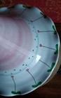 Vintage Italian Art Pottery 9" Umbrella Lid Hand-Painted Cherry Leave Canister  — photo 10