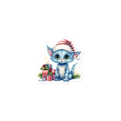 Cute Elf Cat Christmas Sticker