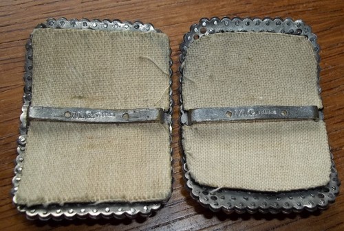 Vintage M. G. France Faceted Cut Metal Shoe Clips Antique Silver Tone Buckles - Picture 6 of 16