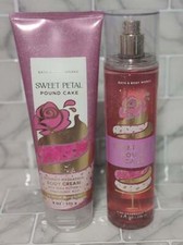 Bath  Body Works Sweet Petal Pound Cake Body Cream  Fine Fragrance Mist 8 OZ N