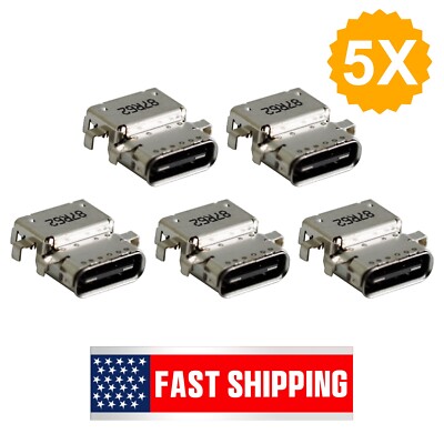 5 Pack USB Charging Port Power Jack For Lenovo ThinkPad E14 E15 Gen 1 E480 E490