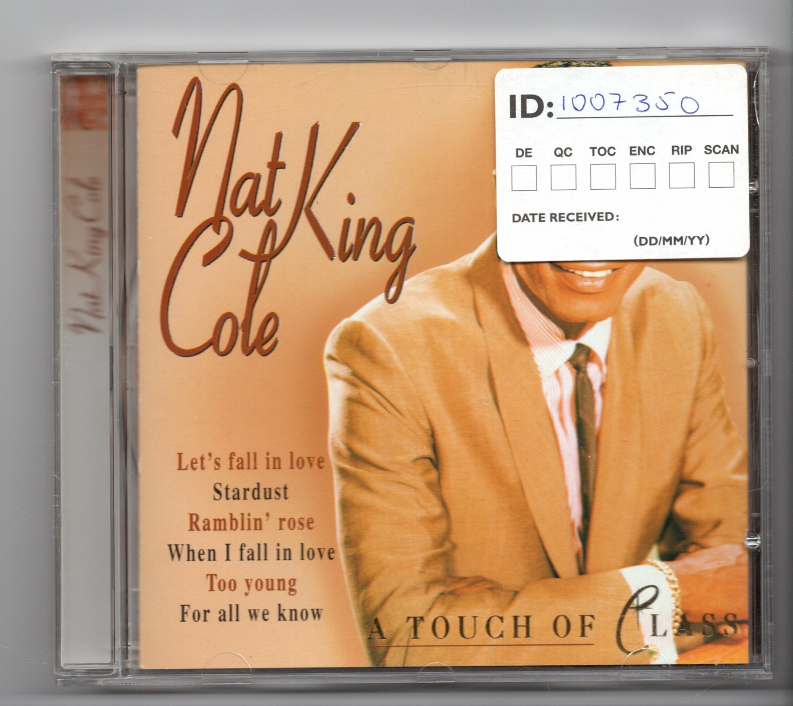 (JH218) Nat King Cole, A Touch Of Class - 1997 CD