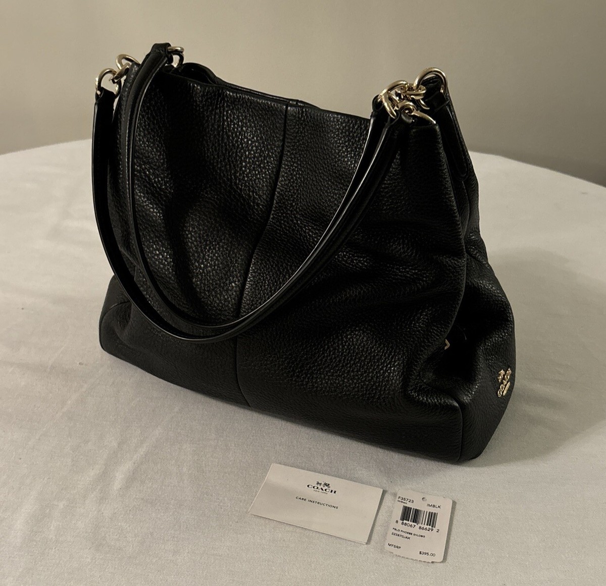 COACH PHOEBE フィービー ペブルレザー ショルダーバッグ ブラック Coach Phoebe Soft Black Pebbled Leather Shoulder Bag F35723 W