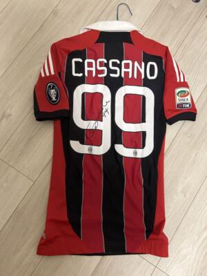 Player Issue Autographed Cassano AC Milan 11-12 Home adidas