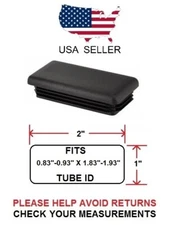 1 X 2 INCH RECTANGLE TUBING PLUG/END CAP 1" X 2" - 14 to 20 GAUGE - QUANTITY 4