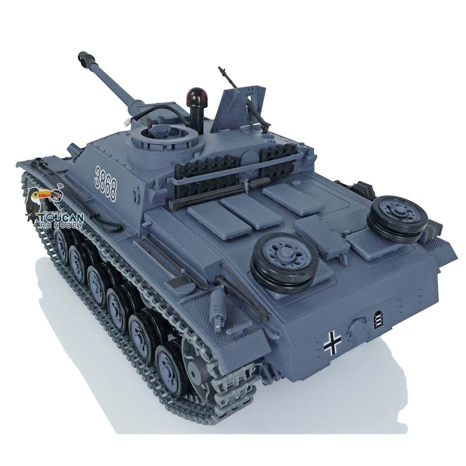 Henglong 1/16 7.0 Upgraded FPV IR BB Stug III RTR RC Tank 3868 Metal Tracks - Image 2 of 4