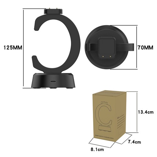 C-Shaped Charger Station Watch Charging Dock Stand For Huawei Band 10/9/8/7/6 S2 - Photo 2 sur 14