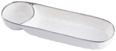 PAMPA BAY Dip Set BIANCA, Servierschale, Porzellan, weiß 41,9 x 13,3 cm