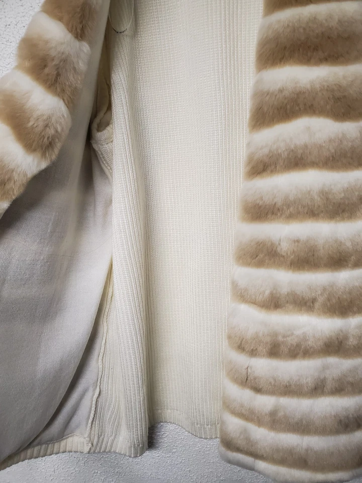 Chaleco de piel sintética para mujer - Calvin Klein - Bronceado y blanco - Talla grande Foto 2 de 4