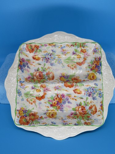 James Kent ~ Harmony Pattern Chintz Floral Candy Trinket Divided Dish England