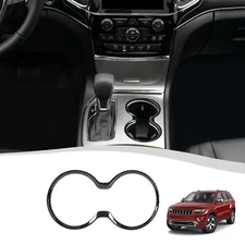 Carbon Fiber Gear Shift Cup Holder Cover Trim for Jeep Grand Cherokee 2011-2021