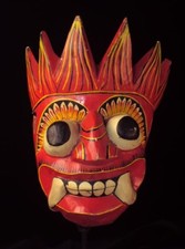 Unique Handcrafted 5 inch Wooden Demon Devil Mask from Sri Lanka Traditional