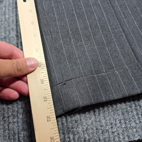 Vintage Lauren Ralph Lauren Suit Mens 40 Gray Striped Wool 40 Jacket 36x32 Pants - Picture 15 of 24