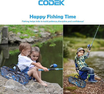 CODEK Kids Fishing Pole Set with Full Starter Kits 2 Set Portable