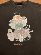 Vintage 90s Fashion Victim Florida Cherub Shirt Size L Single Stitch 