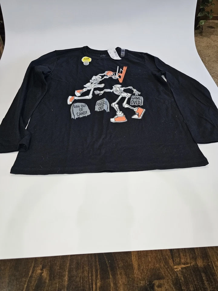 Camisa de manga larga con tema de Halloween para niños esqueleto que brilla en la oscuridad talla L nueva con etiquetas Foto 3 de 4
