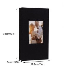 Image of Slip-in Pockets 4x6 Photo Album Fabric Linen Cover 300 Pockets Capacity