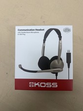 KOSS-HEADPHONES CS100 USB COMM HEADSET W/ MIC USB 8FT VOL