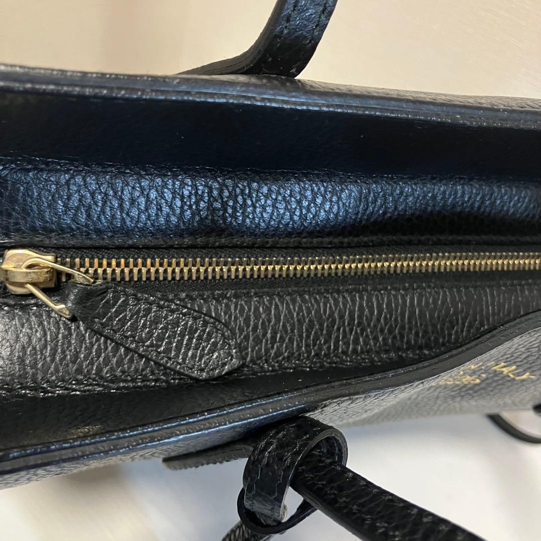 GUCCI Swing Tote Bag 2WAY Leather Black Authentic Women's Fashion thumbnail 9