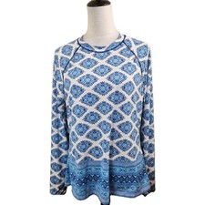 Cabana Life Women Navy Rashguard UPF 50 Long sleeve Top XL