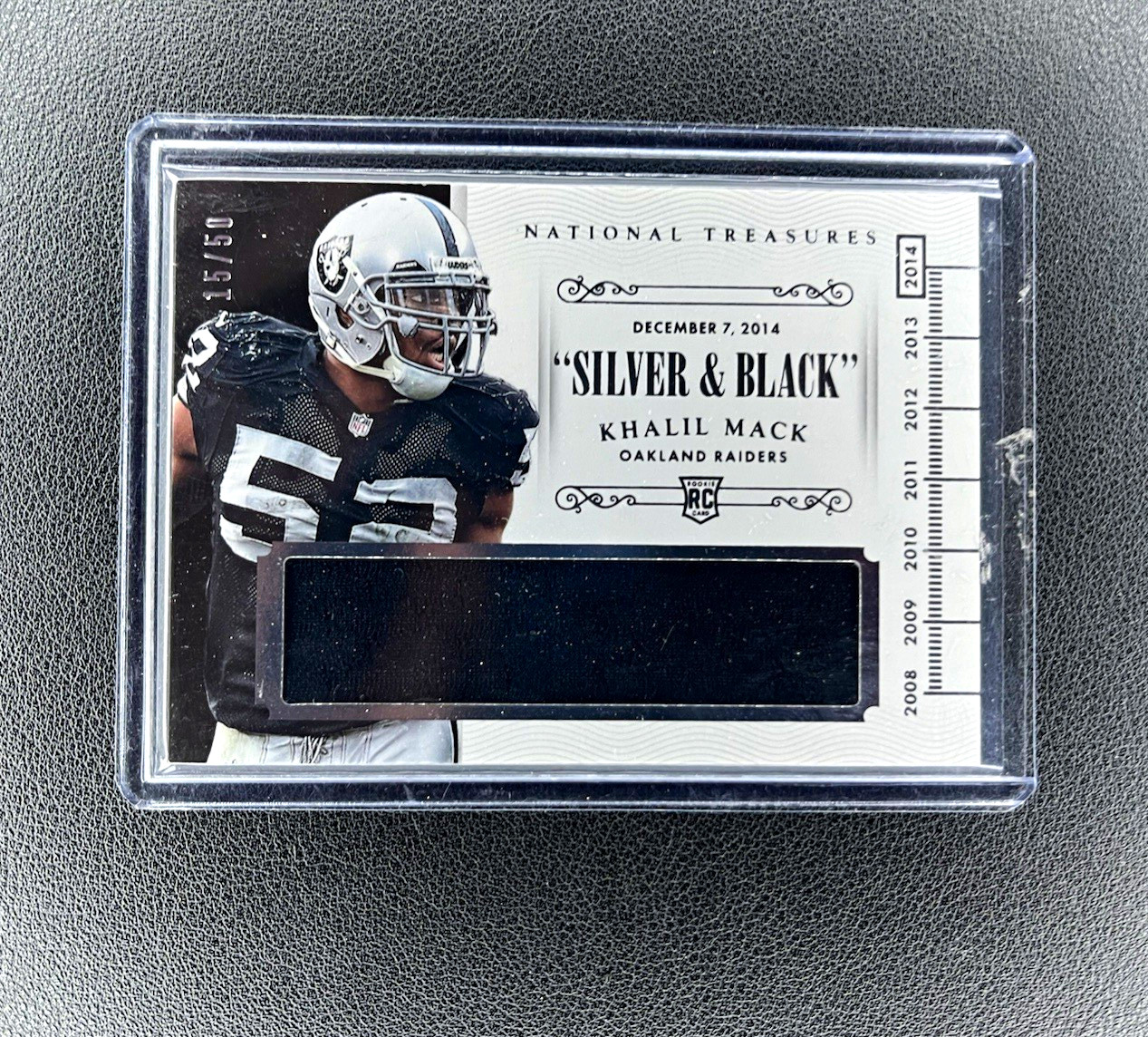 Panini 2014 NT Khalil Mack Raiders Timeline Materials TM-KM /50