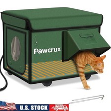 Heated Outdoor Cat House Insulated Weatherproof Shelter Stray Cats Kittens New