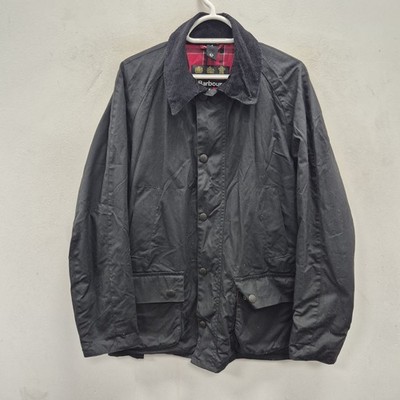 Barbour Ashby Wachs wasserdicht schwarz Scheune Regen Country Jacke Mantel Größe Small #2