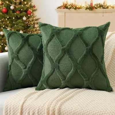  Christmas Throw Pillow Covers 18x18 Inch Set 18'' x 18'' (Pack of 2) Forest Elf