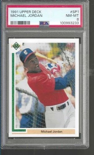 READ AD FIRST CAREFULLY-1991 UPPER DECK MICHAEL JORDAN #SP1 PSA 8 TRADING CARD