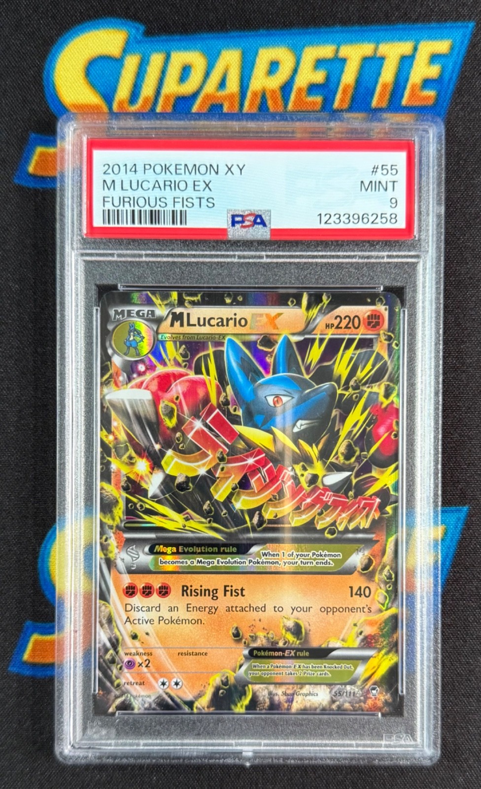 2014 Pokemon XY Furious Fists M Lucario ex UR PSA Mint 9 55/111