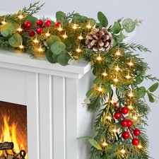 Christmas Garland with Light - Christmas Decorations - 6Ft Prelit Garland wit...