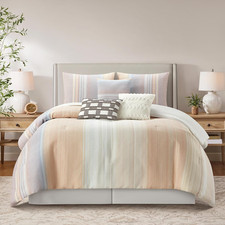 Pink Waffle Jacquard 7-Piece Queen Comforter Set with Pillows