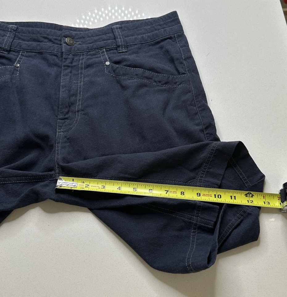 Royal Robbins Shorts Mens Size 32 Flat Front Hiking Hemp 10” Inseam Blue Gray - Image 3 of 4