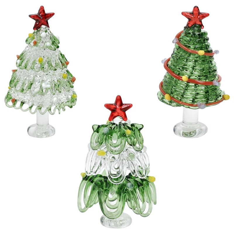 Alberello di Natale in Vetro con Stella BRANDANI Decorazione Natalizia Assortiti