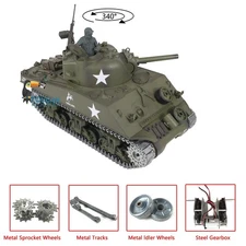 Henglong 7.0 Upgraded M4A3 Sherman RTR 2.4G 1/16 RC Tank 3898 Metal Tracks